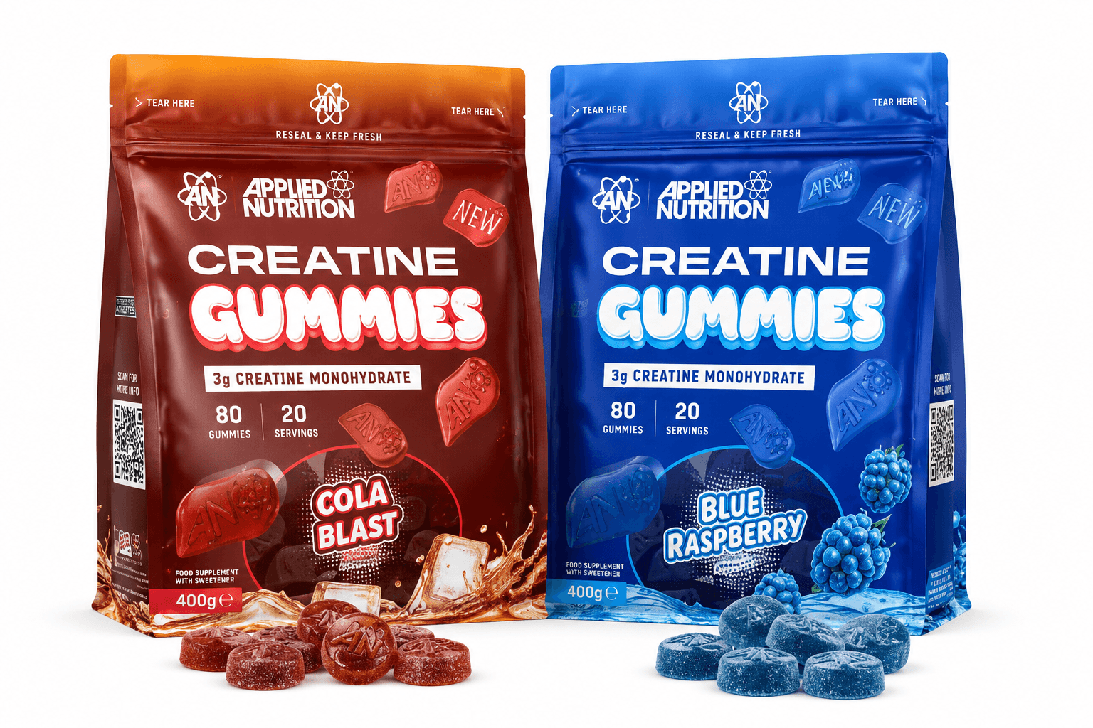 Creatine Gummies 400g – סוכריות גומי עם 3 גרם קריאטין למנה, לשיפור כוח, ביצועים והתאוששות, בצורה טעימה ונוחה לשימוש יומיומי.